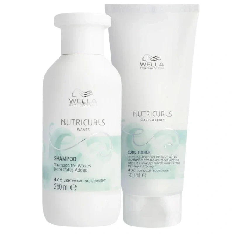 Duo Cheveux Ondulés Nutricurls Wella – Shampooing & Après-Shampooing | Keraliss Lissage