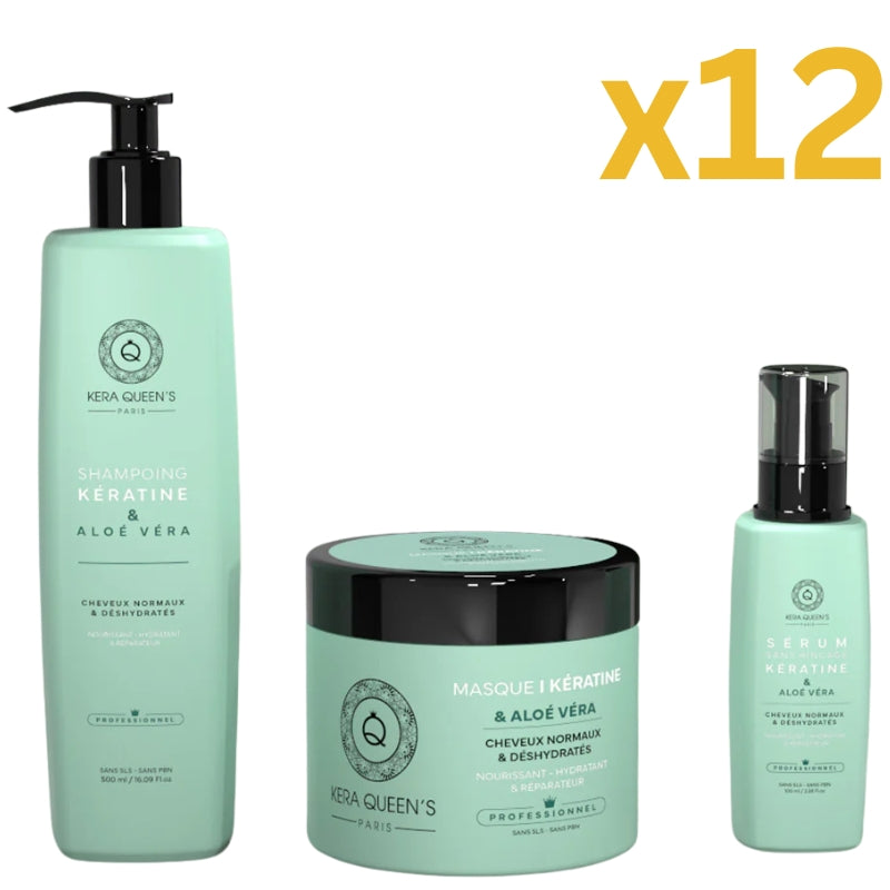 Lot Pour Pro Kit Sans Sulfate Kera Queen's Rituel Keratine et Aloe Vera