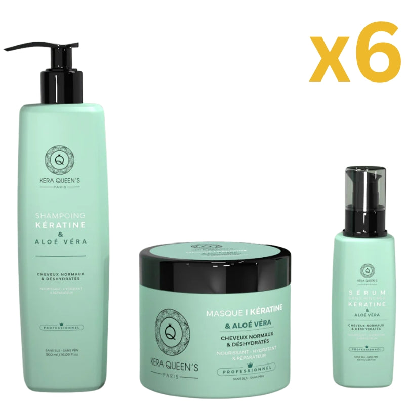Lot Pour Pro Kit Sans Sulfate Kera Queen's Rituel Keratine et Aloe Vera