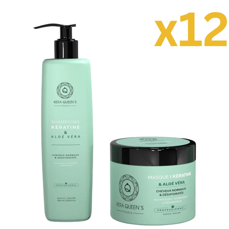 Lot Pour Pro Kit Sans Sulfate Kera Queen's Rituel Keratine et Aloe Vera