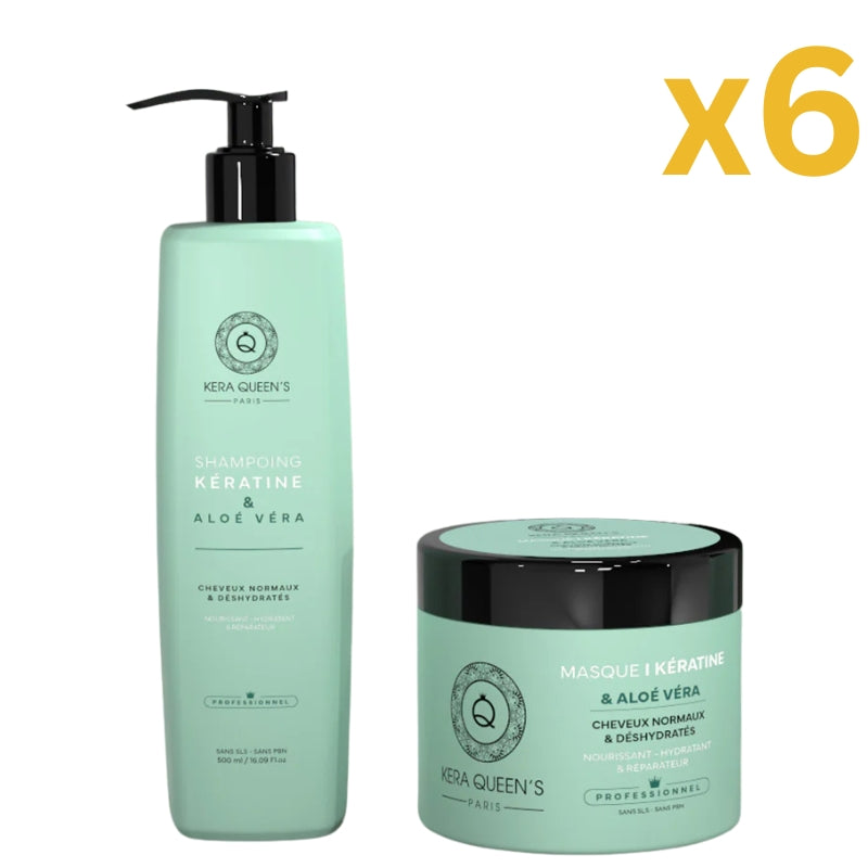 Lot Pour Pro Kit Sans Sulfate Kera Queen's Rituel Keratine et Aloe Vera