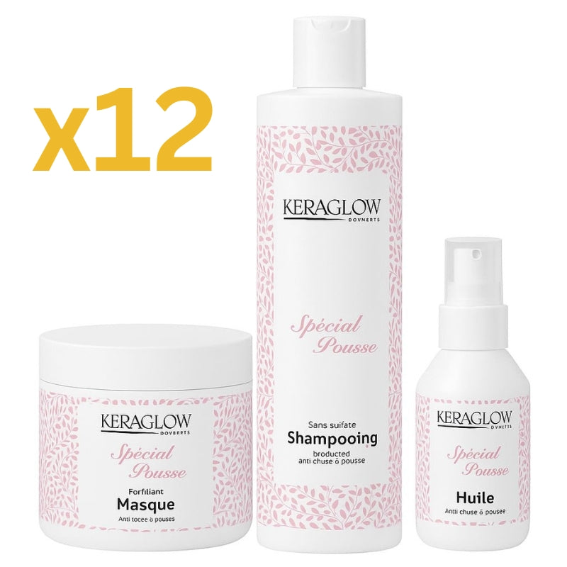 Lot Pour Pro Kit Sans Sulfate KeraGlow Spécial Pousse