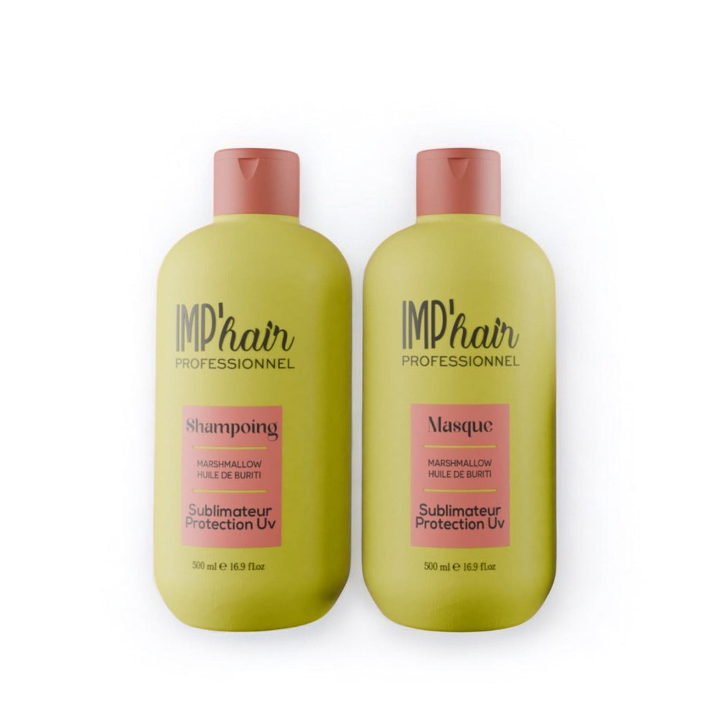 Duo Shampoing & Masque Marshmallow – Huile de Buriti | IMP’HAIR Professionnel – Sans Sulfate UV