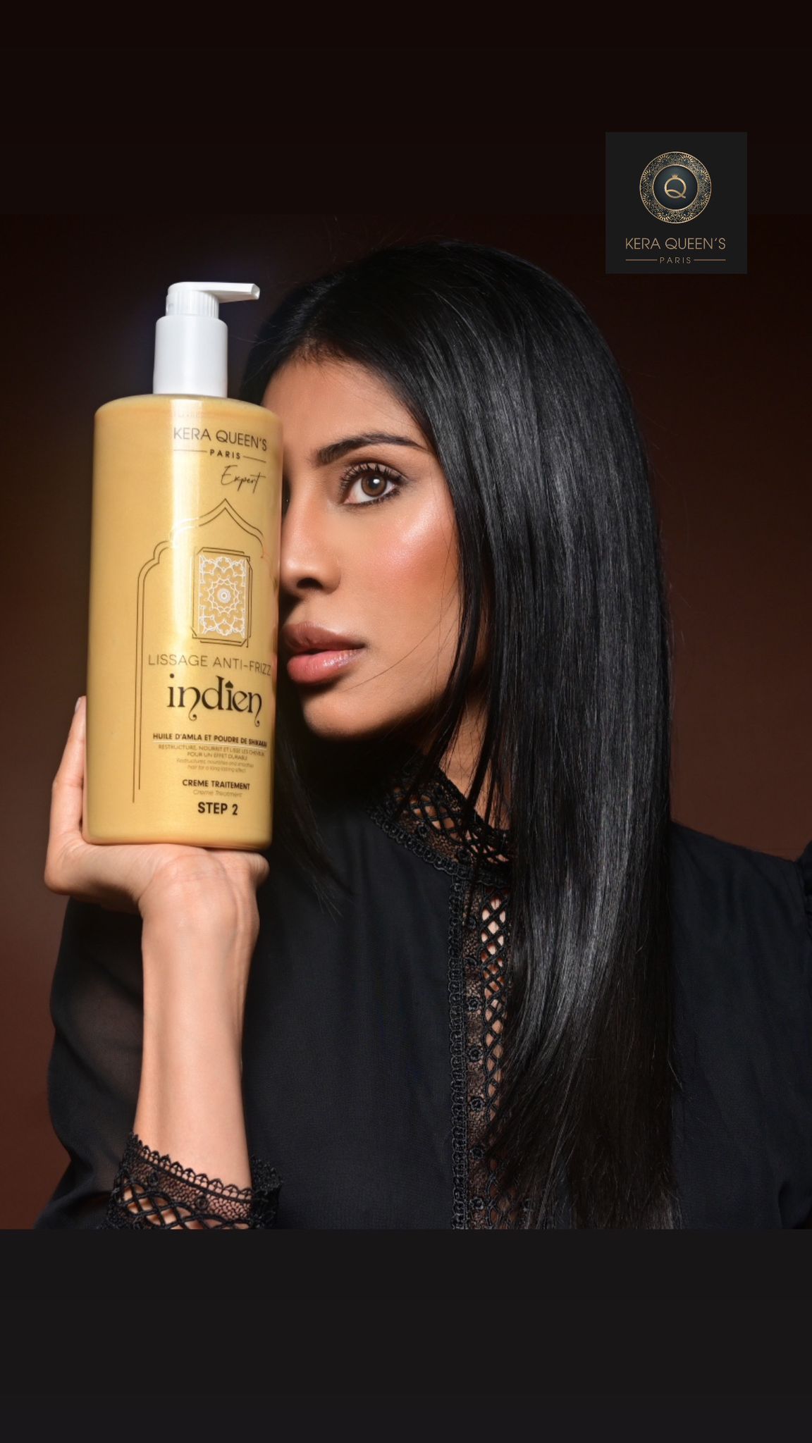 Lissage Indien Anti-Frizz 1000 ml Kera Queen’s – Kit Pro