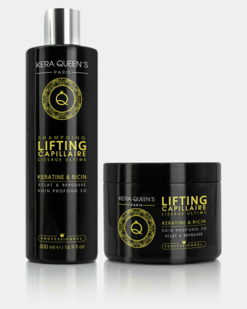 Duo Lifting Kératine & Ricin – Shampoing + Soin 500 ml | Anti-Chute & Repousse