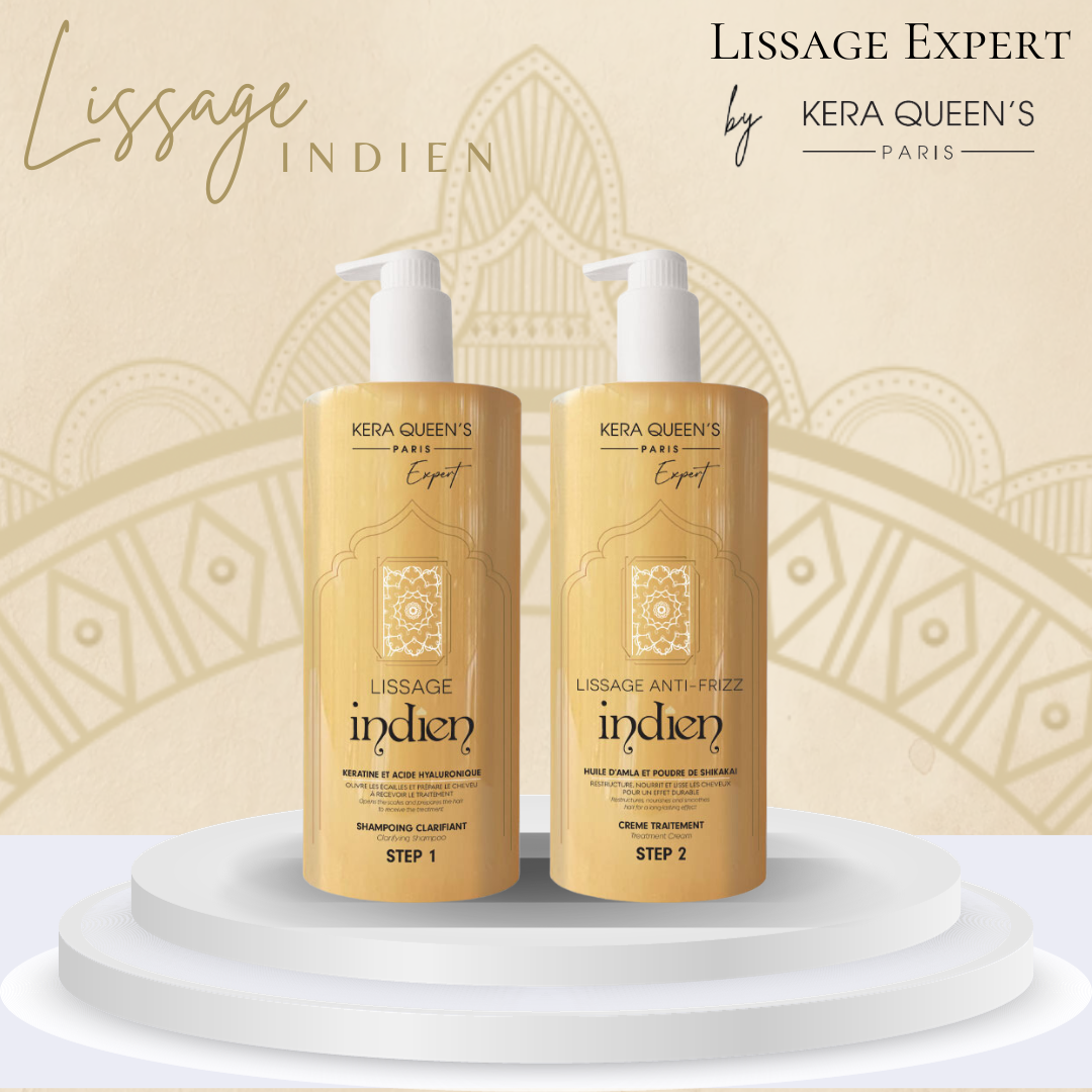 Lissage Indien Anti-Frizz 1000 ml Kera Queen’s – Kit Pro