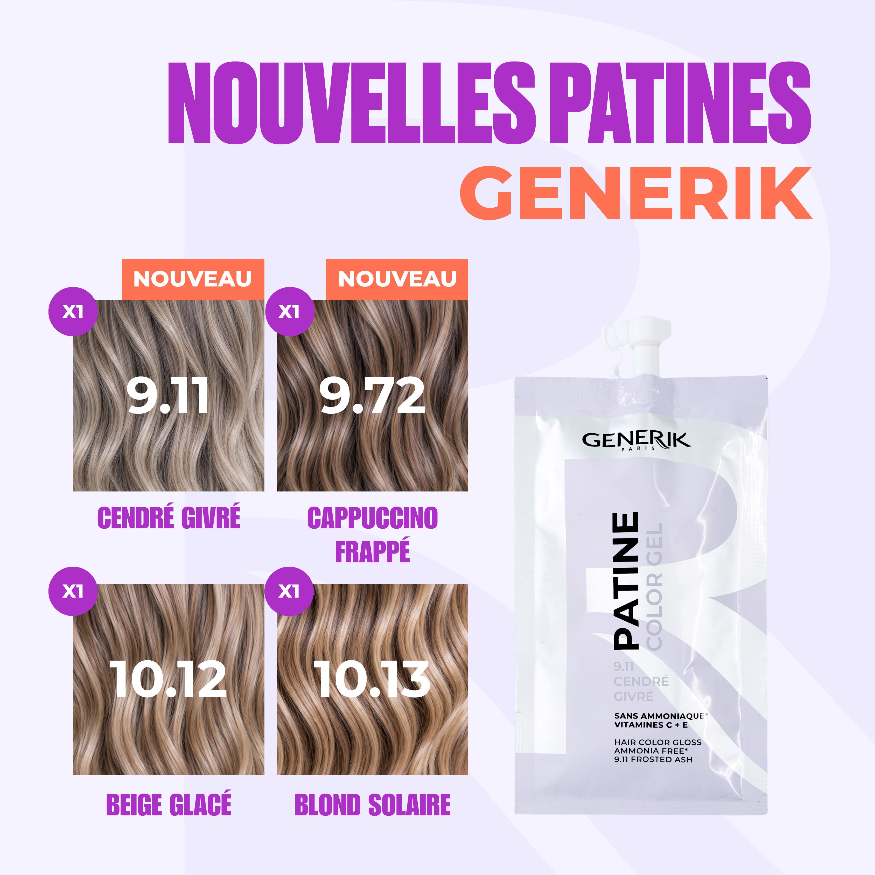 Patines Generik 40ml — Beige Glacé &amp; Blond Solar (Reflets Patine)