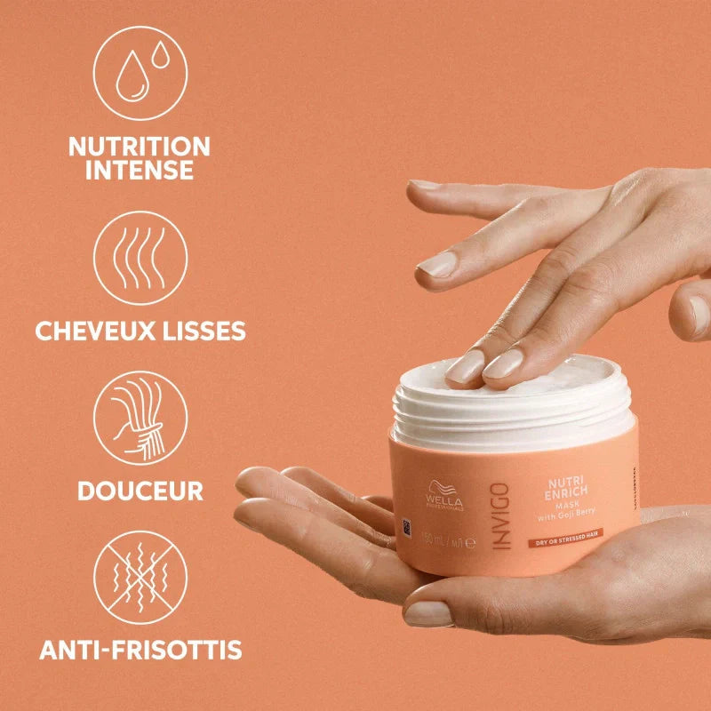 Masque Cheveux Secs Invigo Nutri-Enrich Wella – Réparation Profonde | Keraliss Lissage