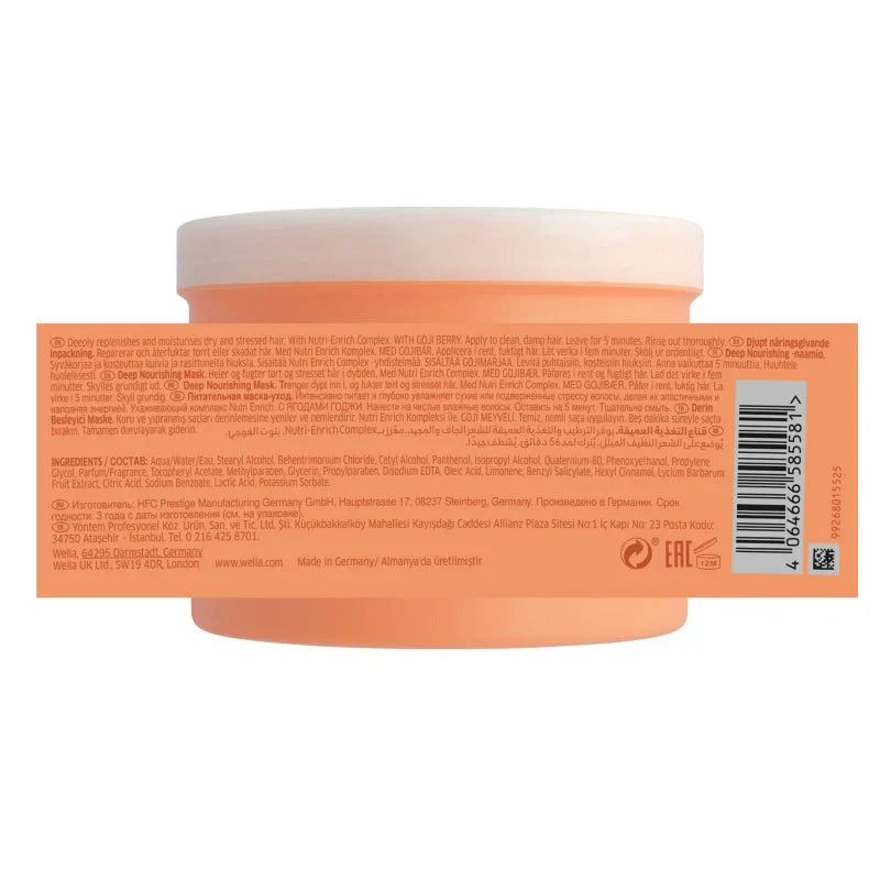 Masque Cheveux Secs Invigo Nutri-Enrich Wella – Réparation Profonde | Keraliss Lissage