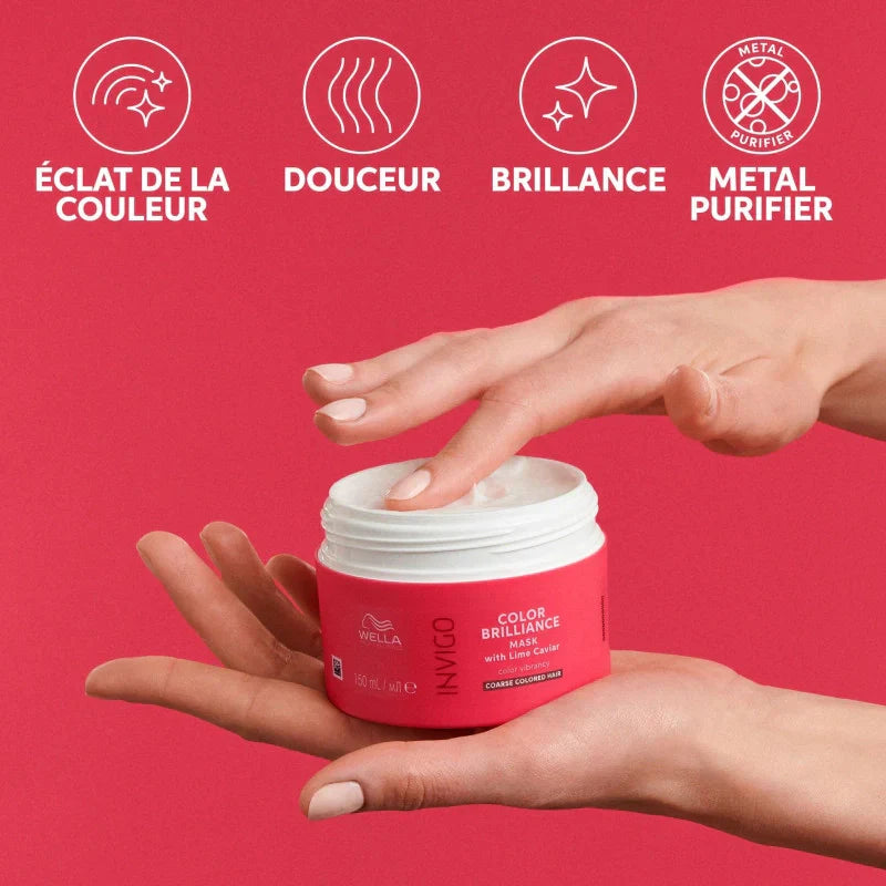 Masque Invigo Color Brilliance Wella – Cheveux Épais Colorés | Keraliss Lissage
