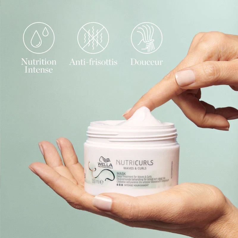 Masque Profond Anti-Frisottis Nutricurls Wella – Boucles & Ondulations | Keraliss Lissage