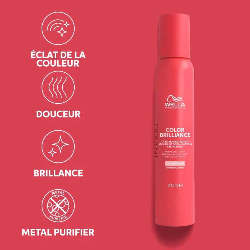 Mousse Sans Rinçage Invigo Color Brilliance Wella 200ml – Brillance & Protection | Keraliss Lissage
