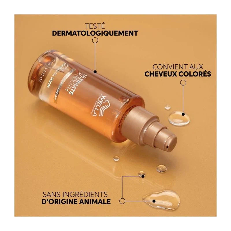 Sérum Huile Miracle Ultimate Smooth Wella – Anti-Frisottis 96h & Brillance | Keraliss Lissage